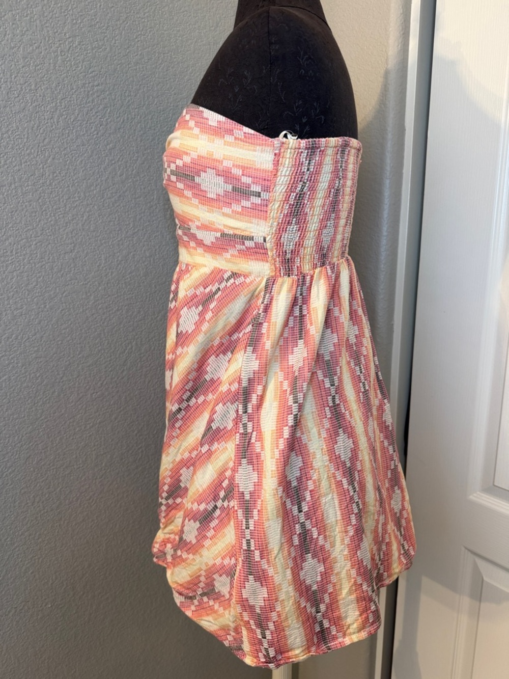 Roxy Strapless Multicolor Aztec Print Dress Size Large - Picture 4 of 12